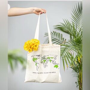 NEW Trouvaille world map color in Travel tote bag brand NEW with tag